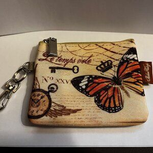 1990s Coyne's & Company Butterfly Coin Purse w/Key Chain Clasp